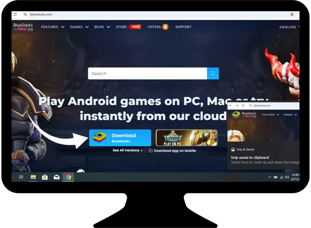 قم بتنزيل محاكي للحصول على Yacine TV APK على جهاز الكمبيوتر الخاص بك.
